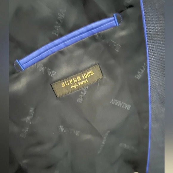 ! Balmain slim fit black  men’s blazer jacket sz 54R - Picture 5 of 12